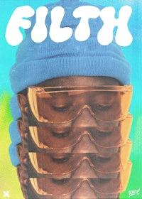 the cover of filth, featuring a man wearing sunglasses and a hat